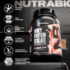 NutraBio packaging displays 2 Lbs size and gluten-free claim