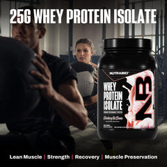 NutraBio whey isolate shaker cup ready for post-workout shakes