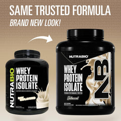 NutraBio Whey Isolate shaker-mix image for smooth recovery drinks.