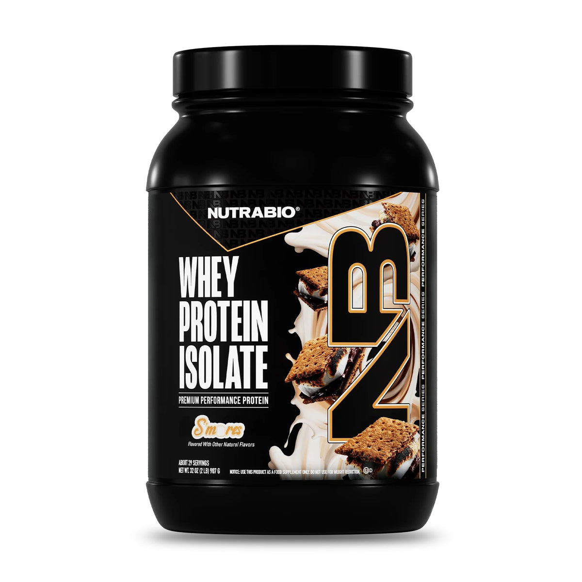 NutraBio Whey Isolate Smores bottle ready for post-workout protein