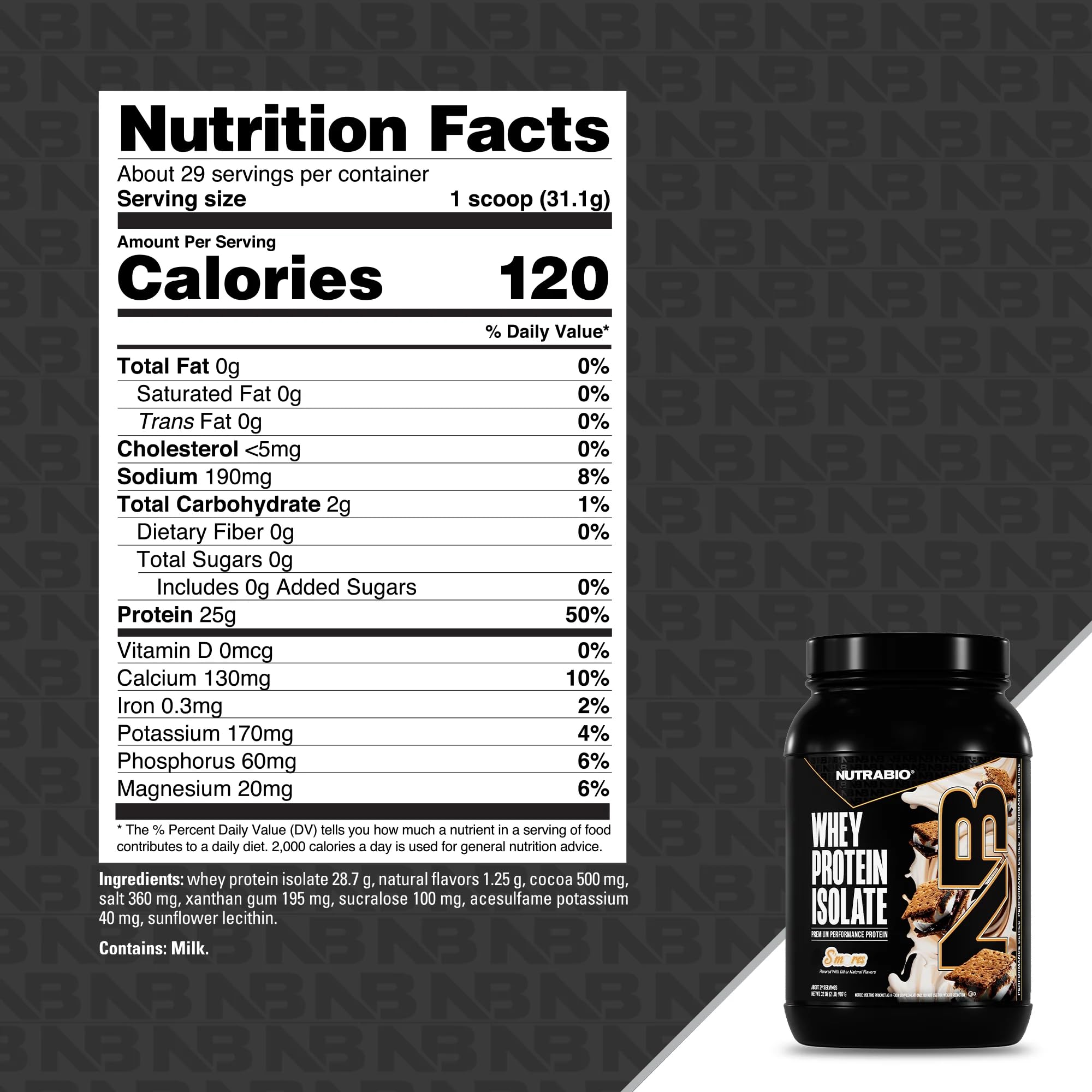 NutraBio Whey Isolate Smores scoop for easy serving