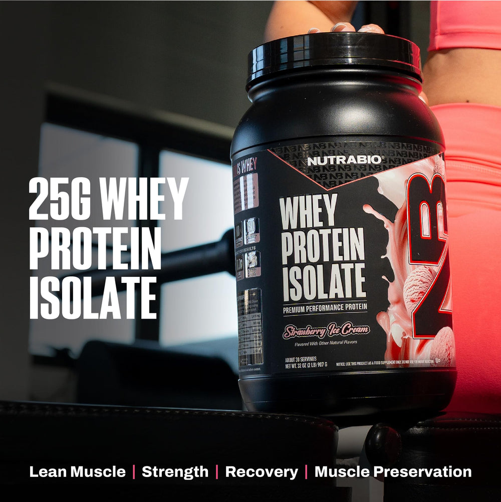 NutraBio Strawberry Ice Cream flavor label adds appealing branding