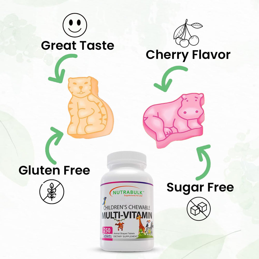 NutraBulk Children's Chewables grape flavor bottle for enjoyable daily nutrients