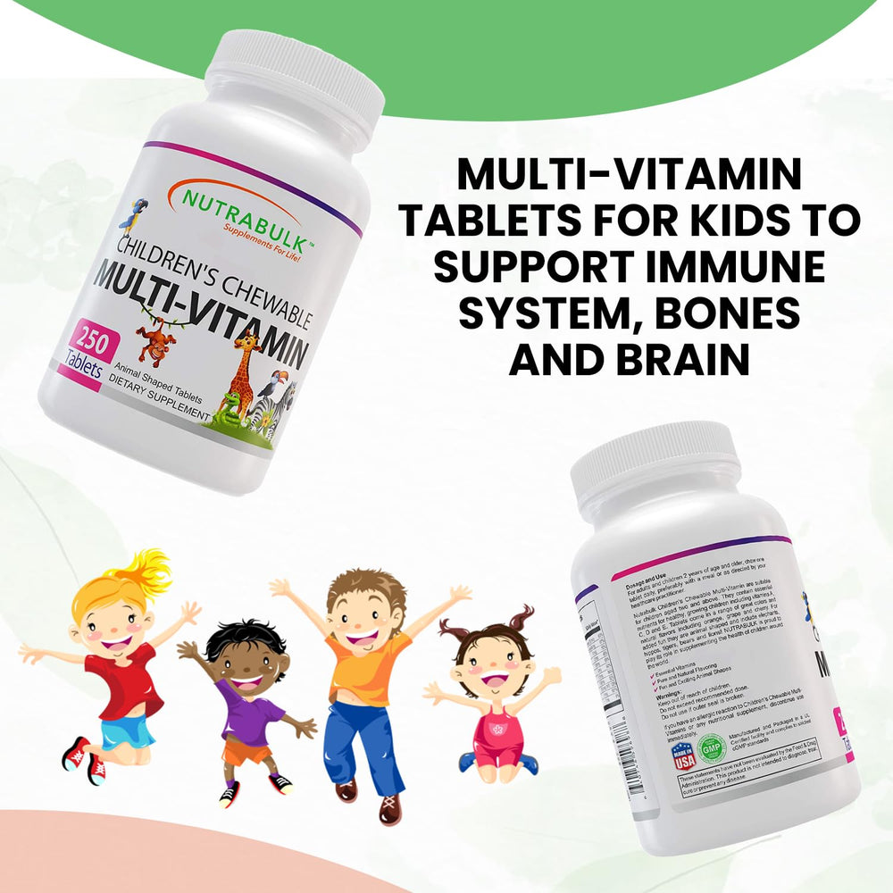 NutraBulk Children's Chewables in hippo shapes engage kids during vitamins and meals