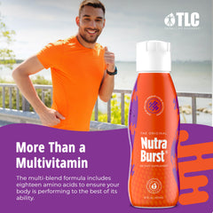NutraBurst glass with juice serving for quick intake.
