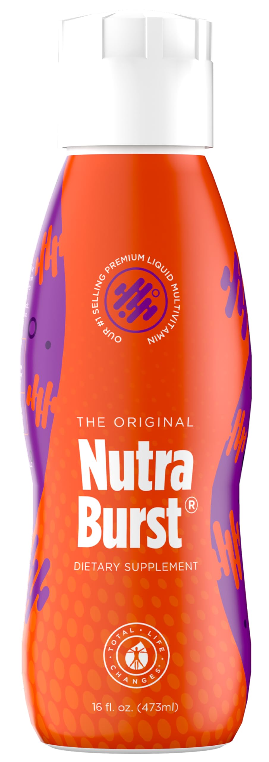 NutraBurst liquid multivitamin bottle for convenient daily nutrition.