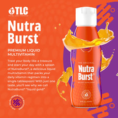 NutraBurst liquid pour demonstrates easy dosing for a morning routine.