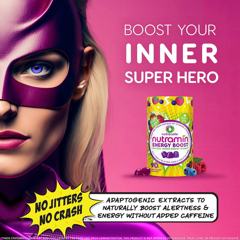 Nutramin Energy Boost berry-blast-flavor showcases fruity, delicious, sugar-free option