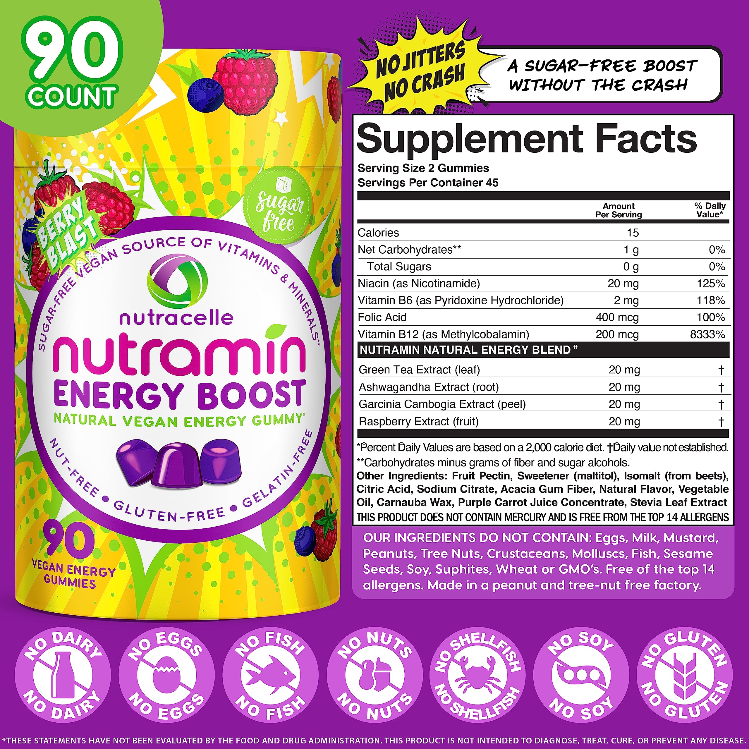 Nutramin Energy Boost packaging-box sits neat for shelf-ready purchase