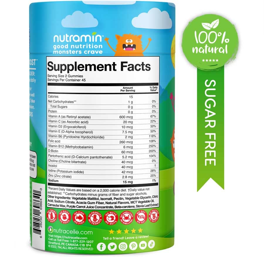 Nutracelle Nutramin gummies cherry bottle for tasty routines