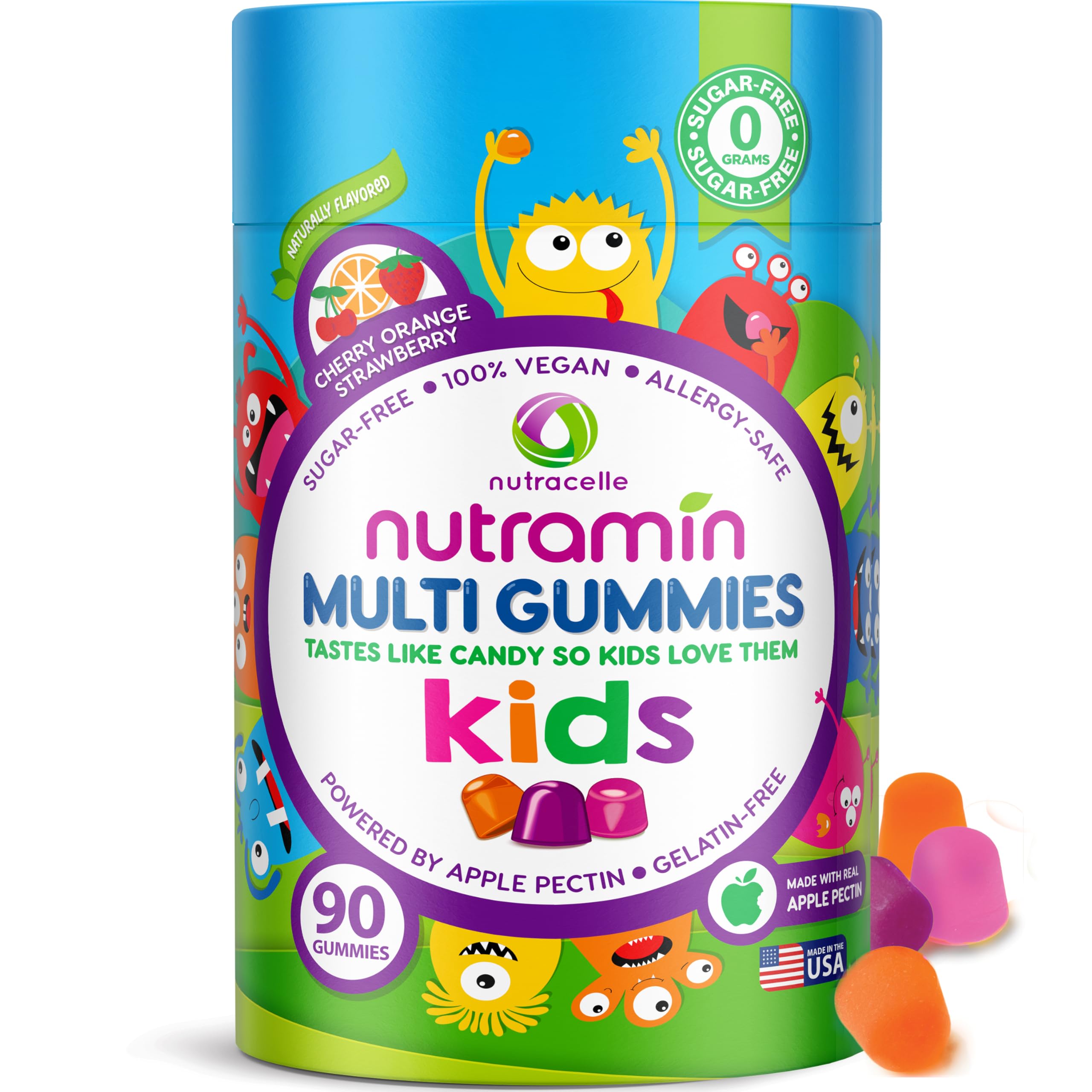 Nutracelle Nutramin gummies strawberry bottle for daily kid nutrition