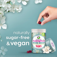 Nutracelle Nutramin Mood Boost packaging highlights B6 and B12 vitamins.