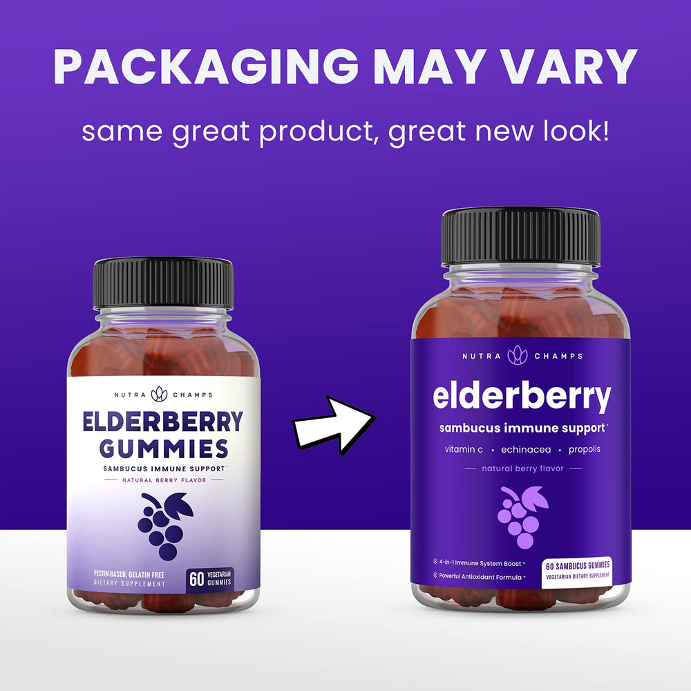 NutraChamps Elderberry Gummies seasonal protection in a tasty chew