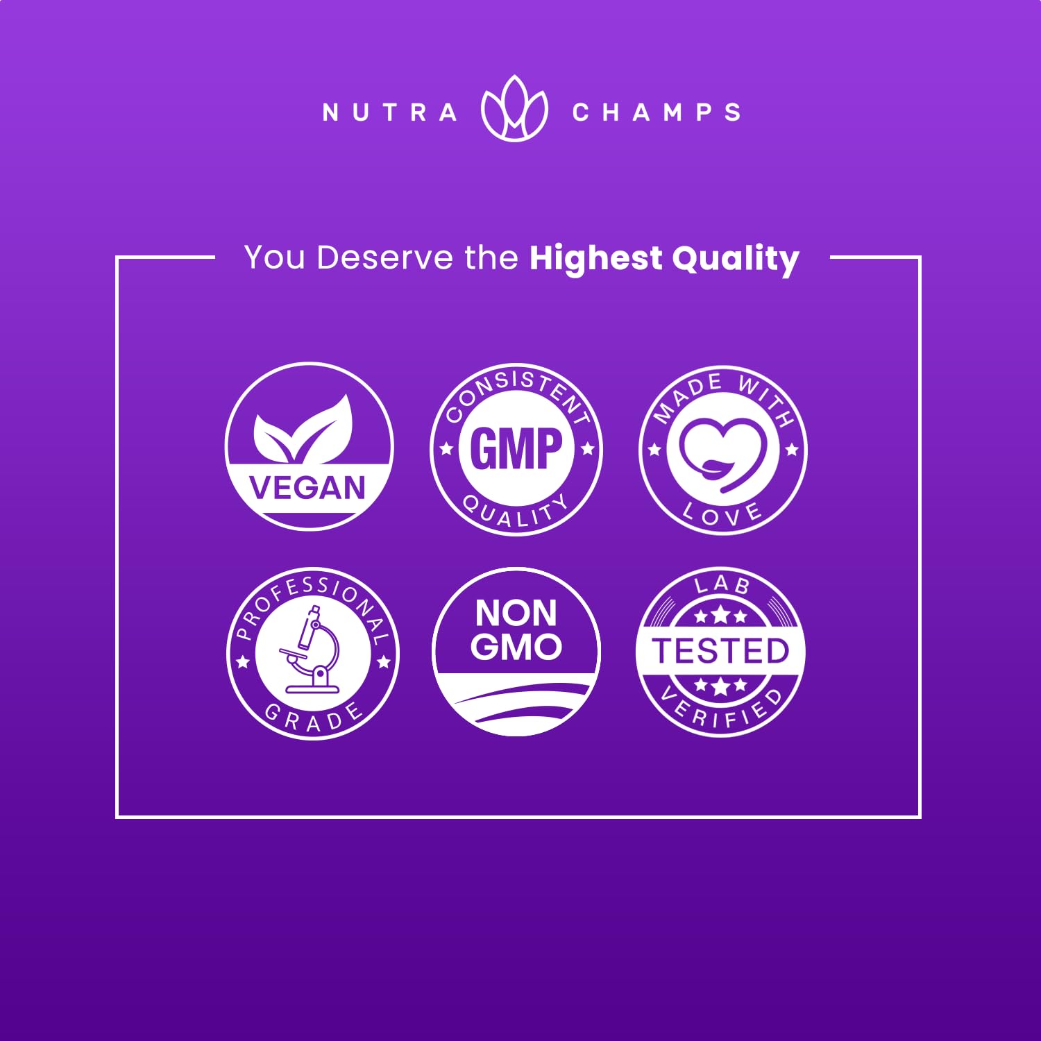 NutraChamps label detail highlights grape flavor and key ingredients.