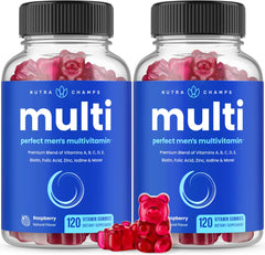 NutraChamps men's multivitamin gummies bottle front for daily wellness.