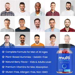 NutraChamps men's multivitamin nutrition label showing broad vitamin blend.