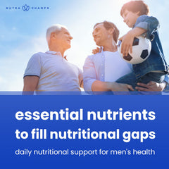 NutraChamps men's multivitamin two-pack box emphasizing value and convenience.