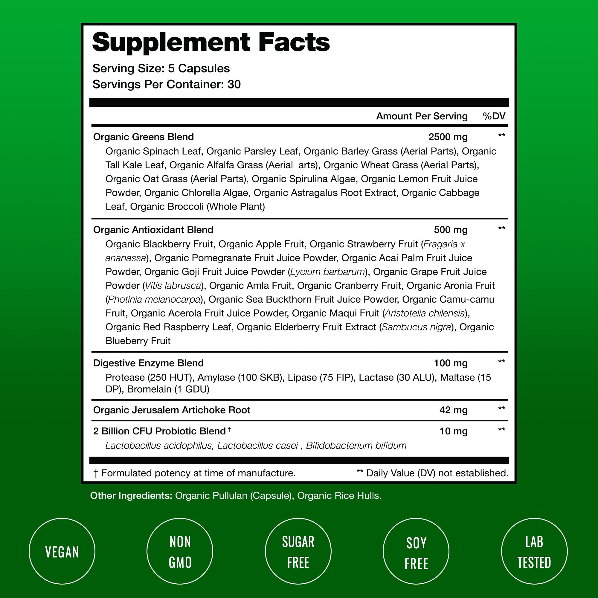 NutraChamps Organic Super Greens pills on the go support daily nutrition.