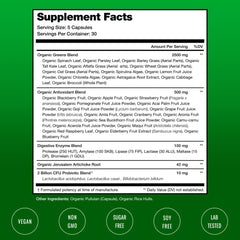 NutraChamps Organic Super Greens pills on the go support daily nutrition.