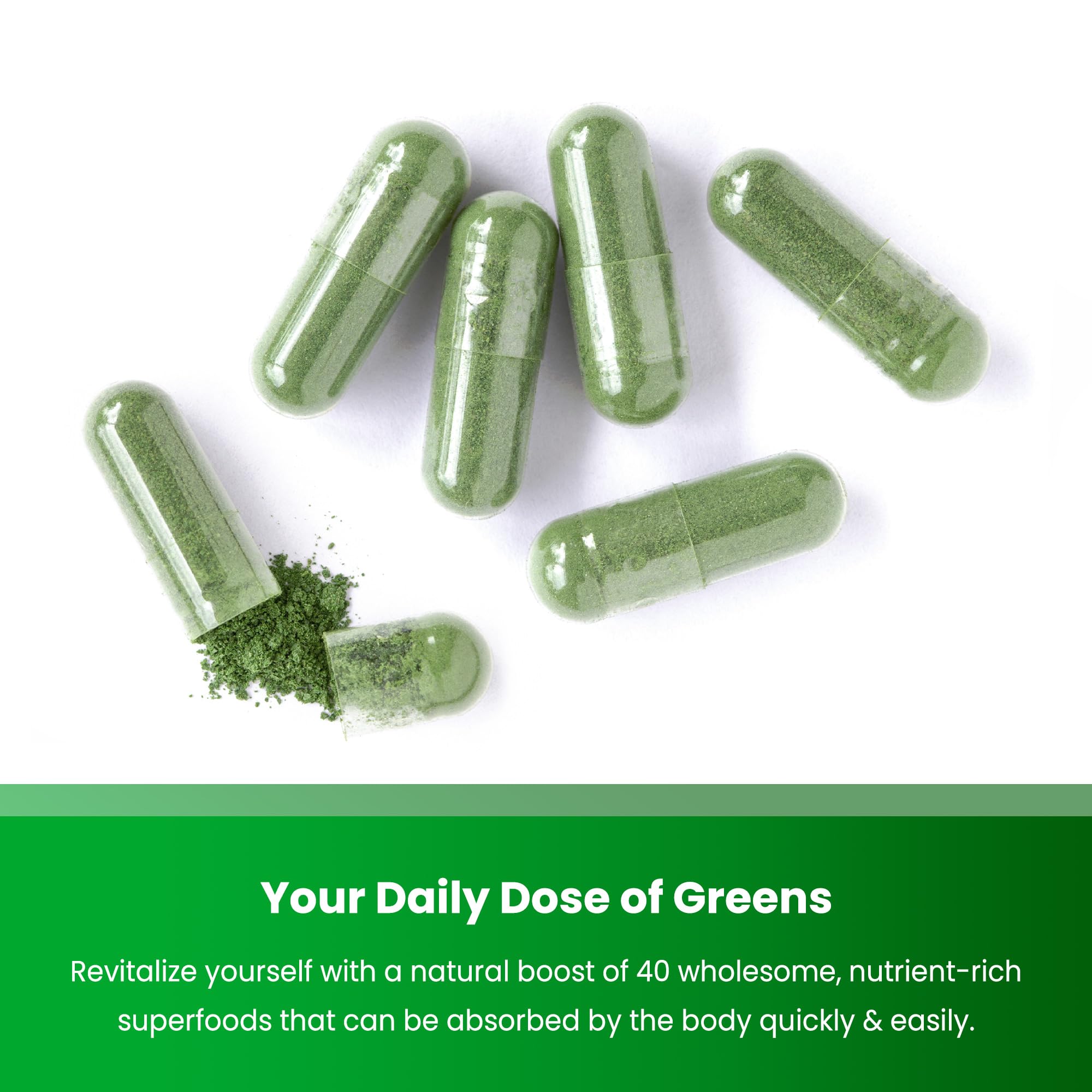 NutraChamps Organic Super Greens serving demonstrates easy daily intake.