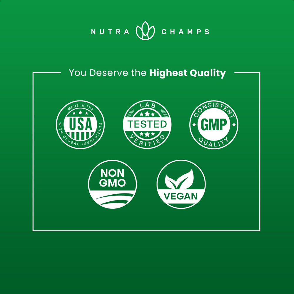 NutraChamps Pycnogenol capsules on white background with citrus backdrop