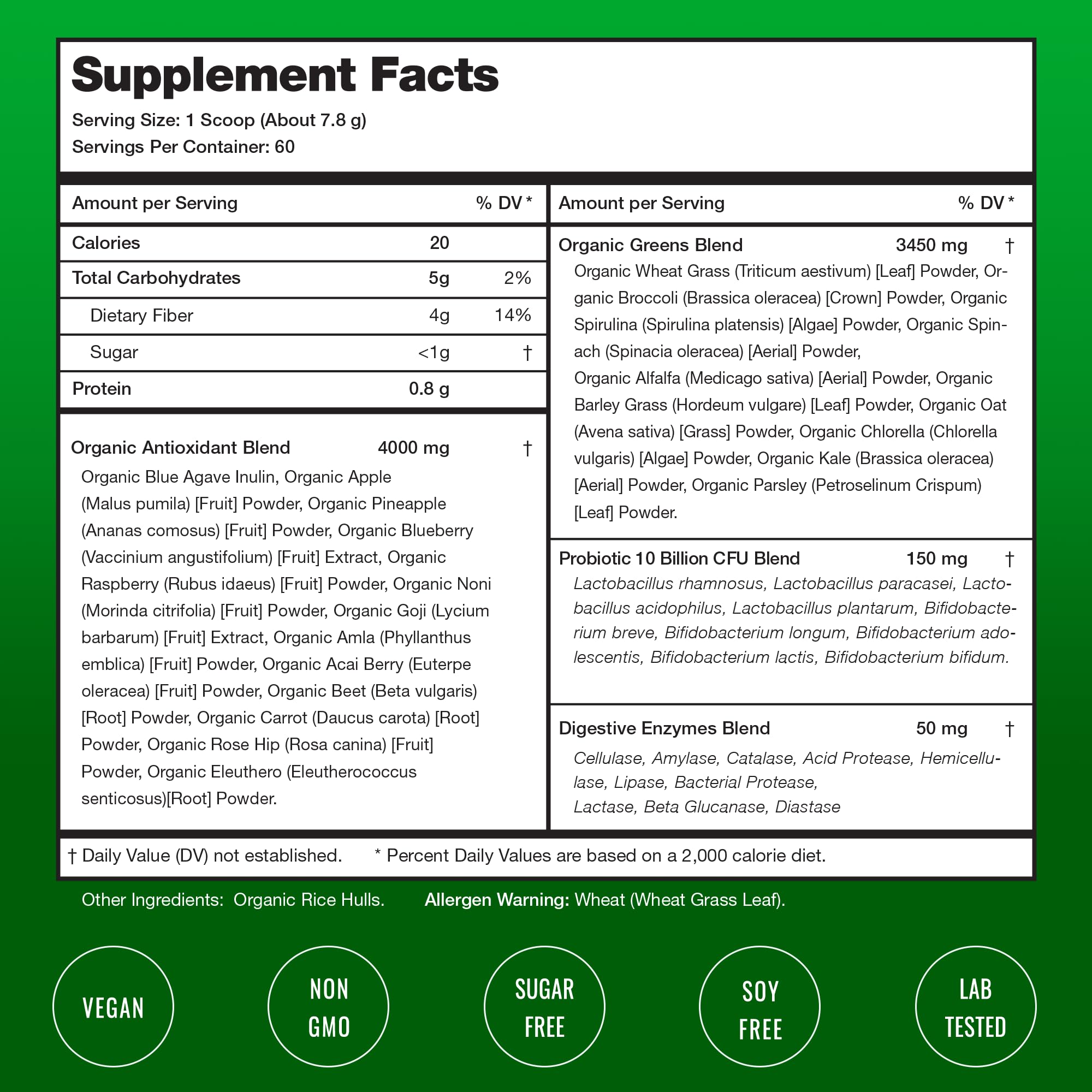 NutraChamps Super Greens powder scoop ready for easy servings