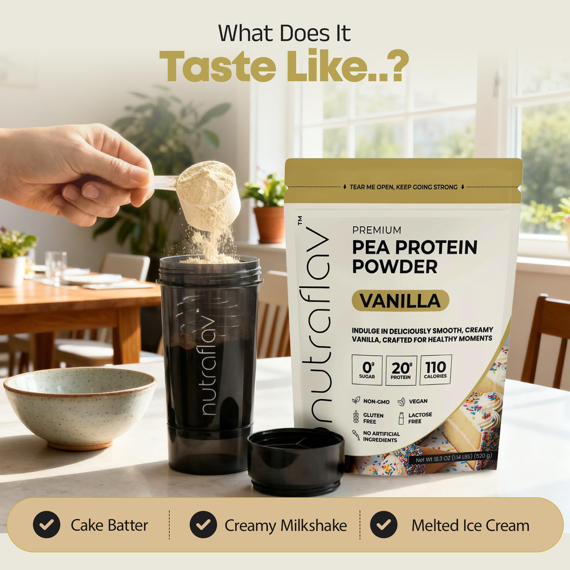 Nutraflav Vanilla protein powder dessert idea for healthy treats