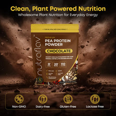 Nutraflav vegan chocolate protein scoop for easy measurement