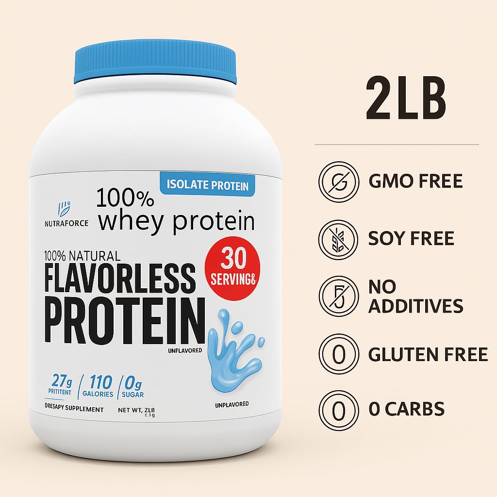 NutraForce Flavorless Whey Isolate on shelf – convenient, on-the-go protein