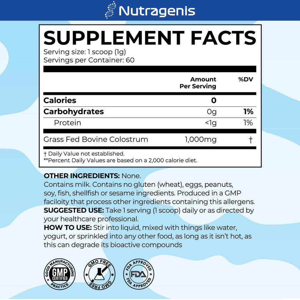 Nutragenis USA-made quality and sustainable sourcing focus in product packaging.