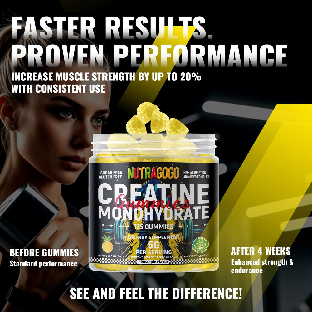 NUTRAGOGO Creatine Gummy on-the-go bottle ideal for travel