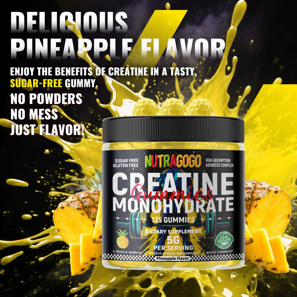NUTRAGOGO Creatine Gummy vegan gluten-free badge on packaging