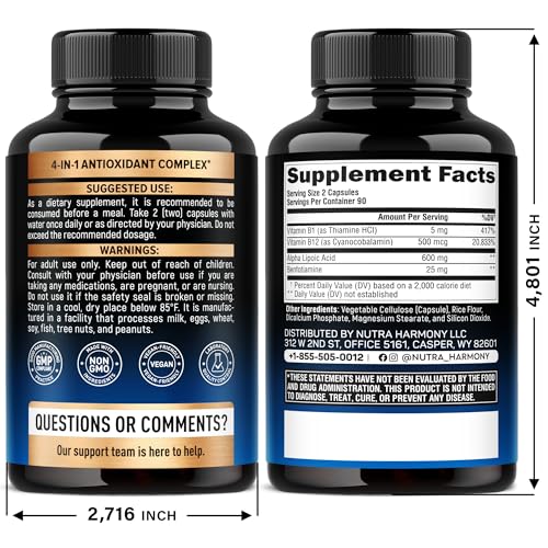 Close-up of NutraHarmony ALA 600mg capsules highlighting energy metabolism support.