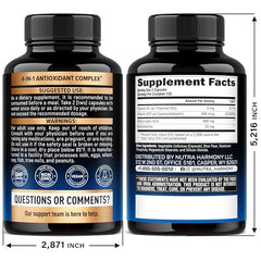NutraHarmony ALA 600mg pour showing easy-to-pour bottle for on-the-go use.