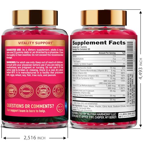 NUTRAHARMONY B-Complex gummies bottle front view for everyday wellness