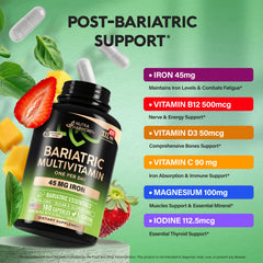 NutraHarmony Bariatric Multivitamin capsules close-up displaying soft-shell capsules.