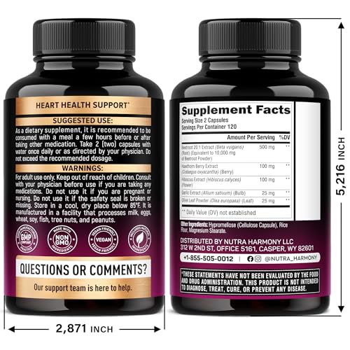NUTRAHARMONY Beet Root 5-in-1 complex bottle back emphasizes USA-made, non-GMO quality.