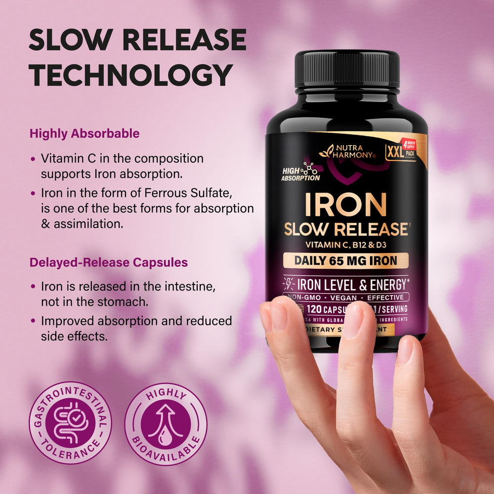 NUTRAHARMONY capsule swallow action demonstrates easy daily intake.