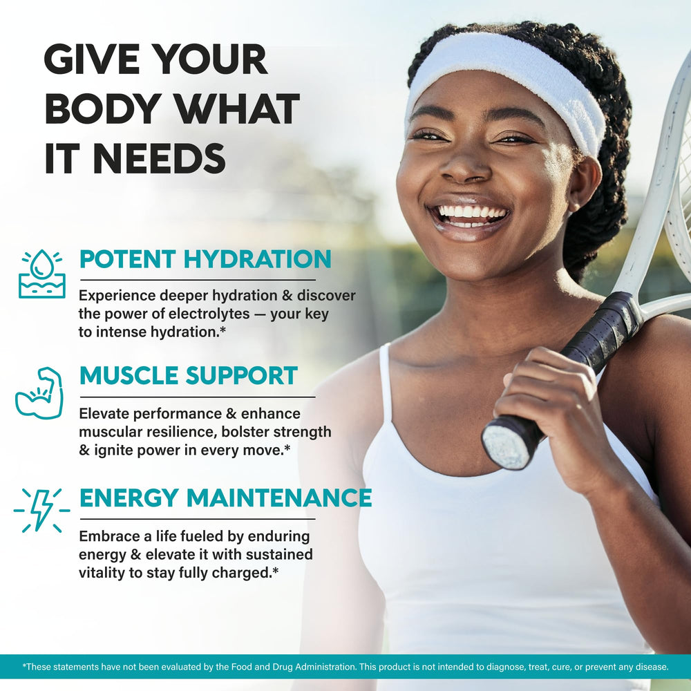 NutraHarmony electrolytes bottle being poured for quick rehydration