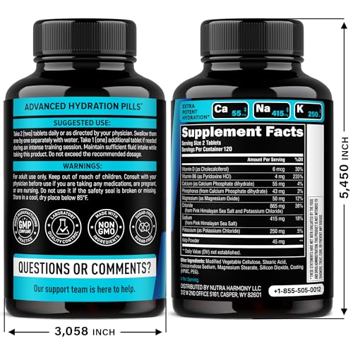 NutraHarmony electrolytes tablets close-up shows mineral-rich formula