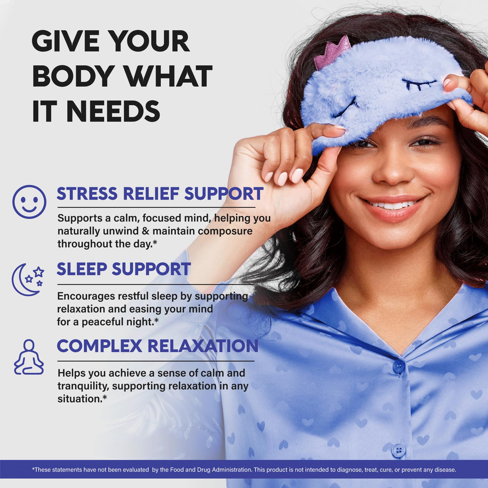 NUTRAHARMONY L-Theanine for sleep support and relaxed evenings.