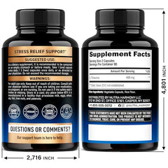 NUTRAHARMONY L-Theanine capsules close-up highlighting vegan capsules for daily calm.