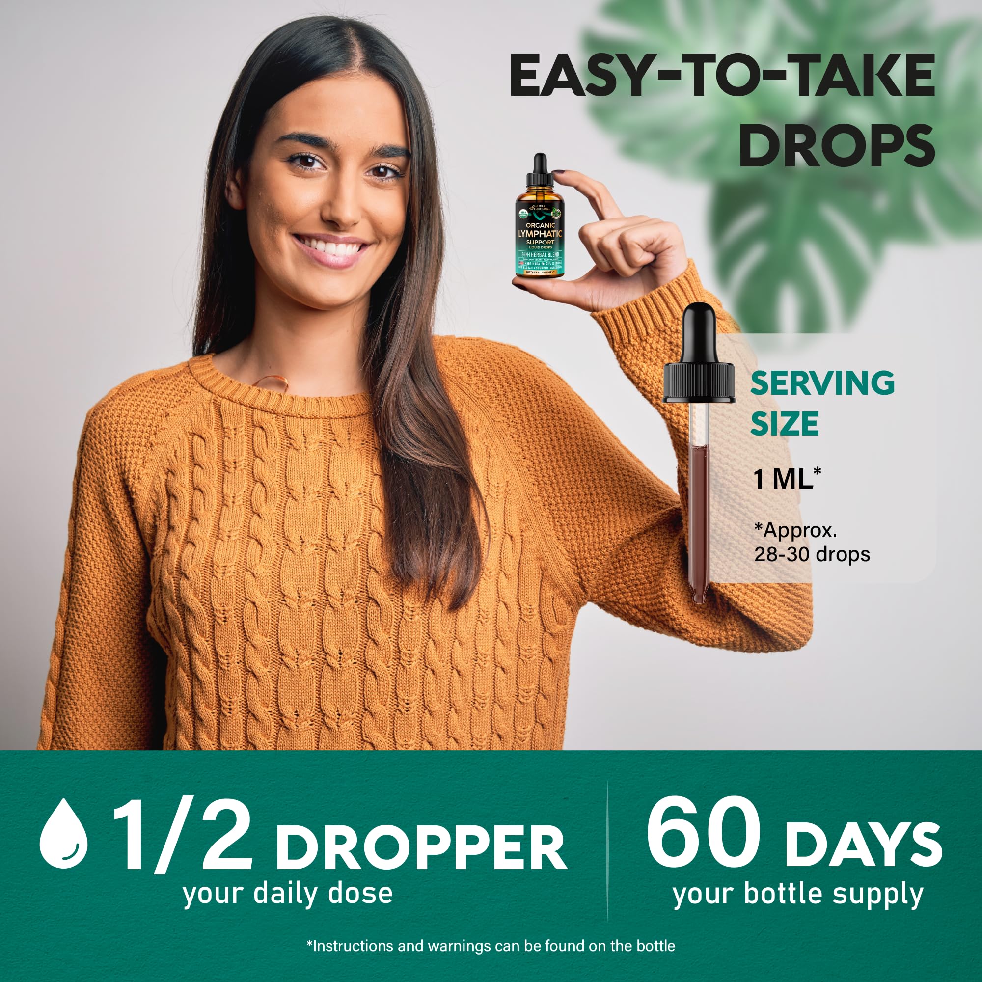 NutraHarmony Lymph Drops dropper enables precise, mess-free dosing.