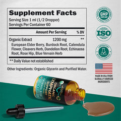 NutraHarmony Lymph Drops transparent liquid signals alcohol-free formulation.