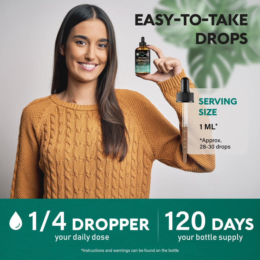 NutraHarmony Lymph Drops cleavers stems showing lymph support imagery