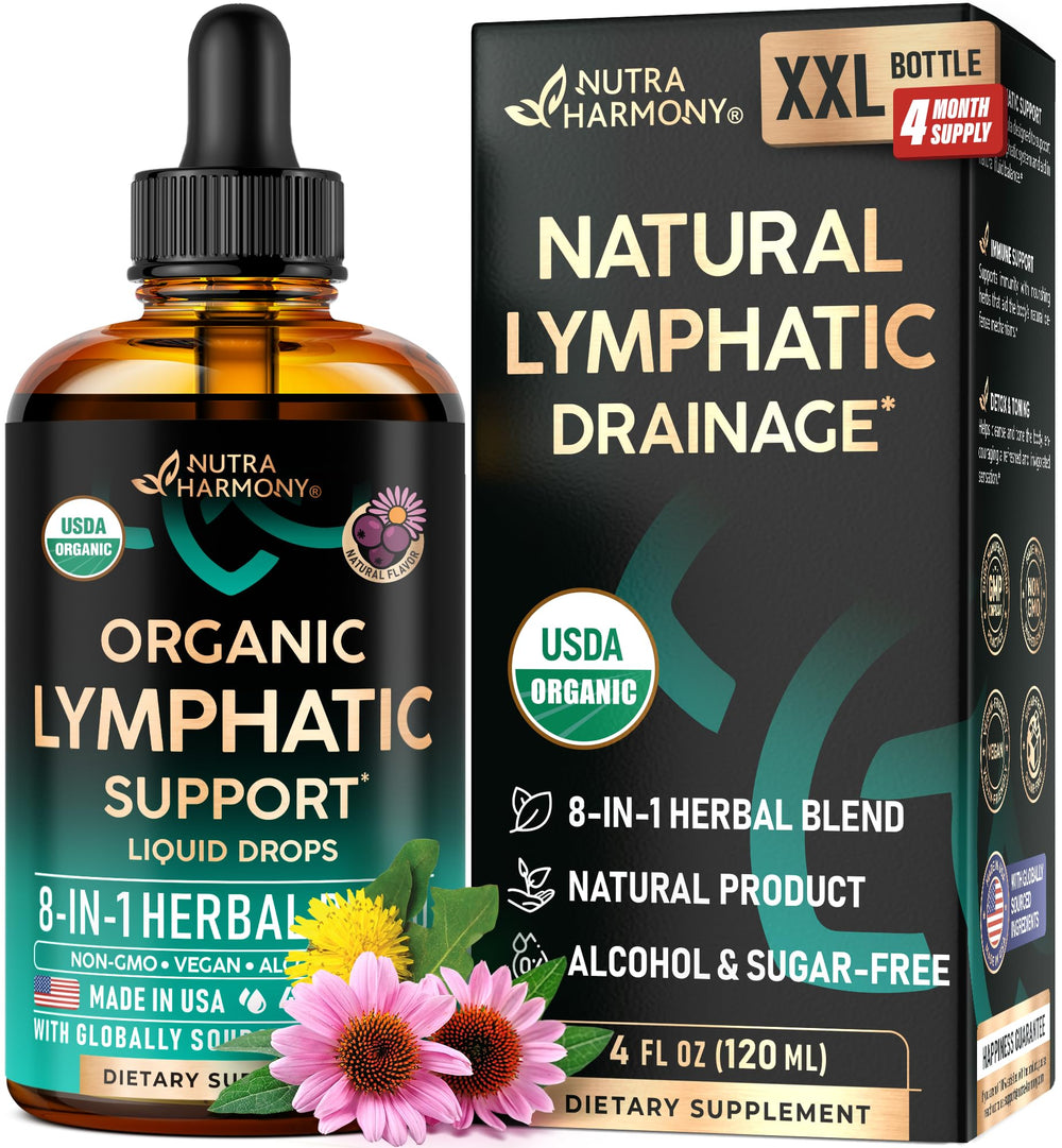 NutraHarmony Lymph Drainage Drops elderberry bottle for immune balance