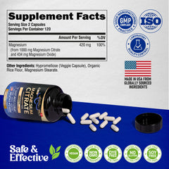 NUTRAHARMONY Magnesium Citrate ingredients panel image underscores transparent formulation