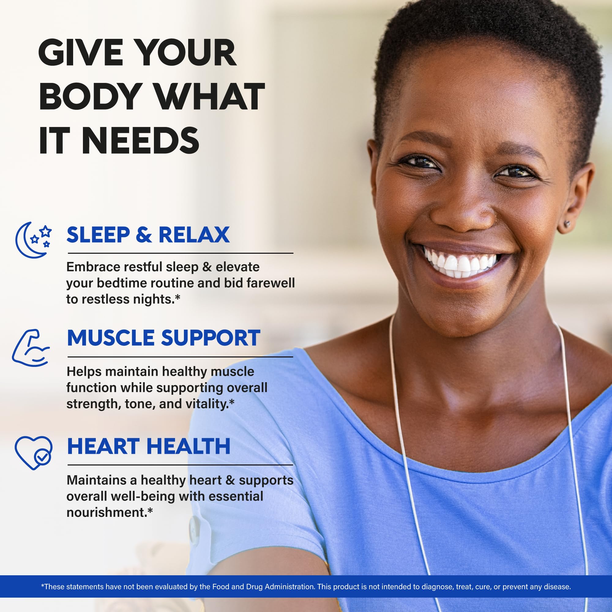 NUTRAHARMONY Magnesium Citrate night time relaxation image suggests sleep support