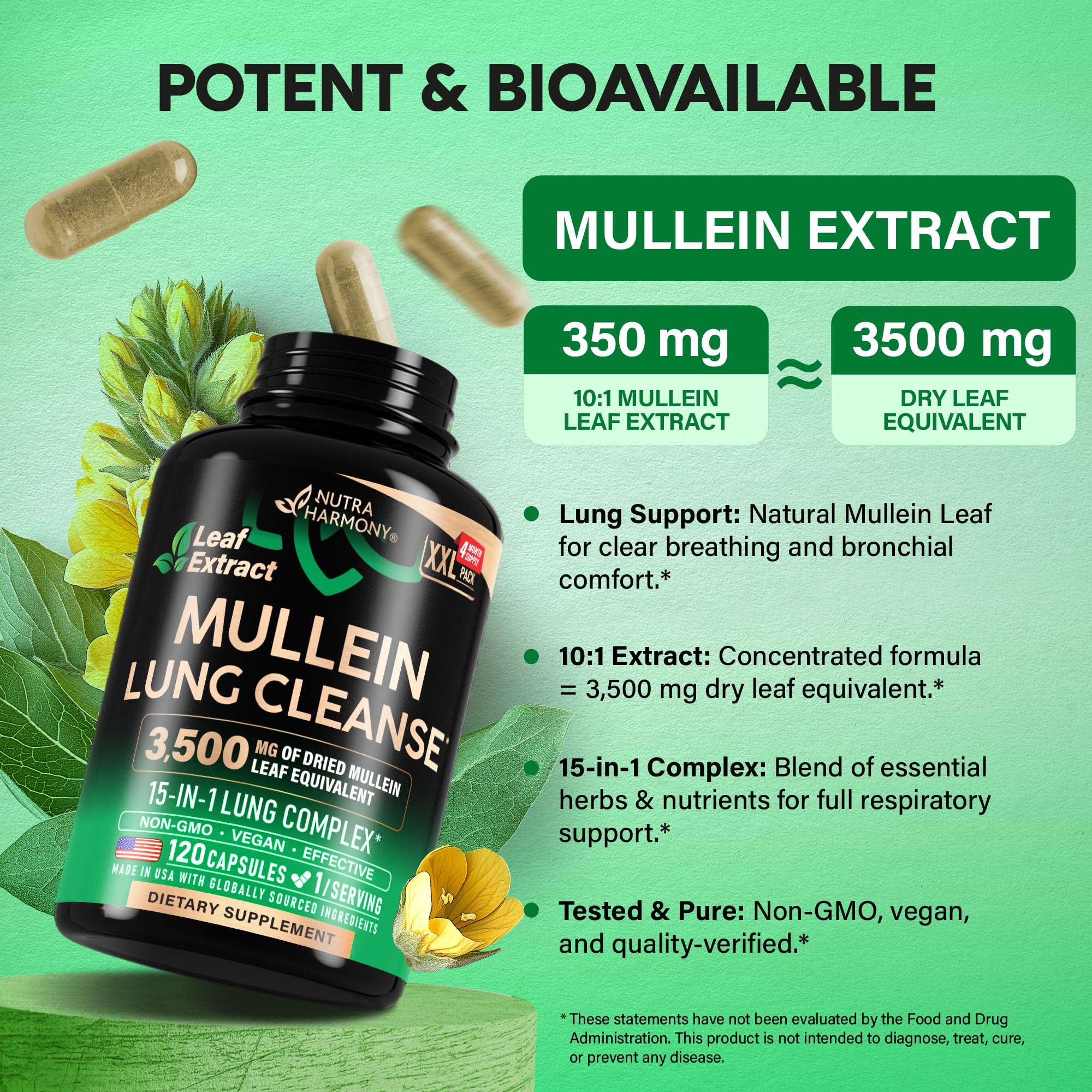Nutraharmony marshmallow root blend image suggests soothing throat and mucus management