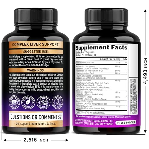 Nutraharmony Milk Thistle capsules ready to take for liver health maintenance.